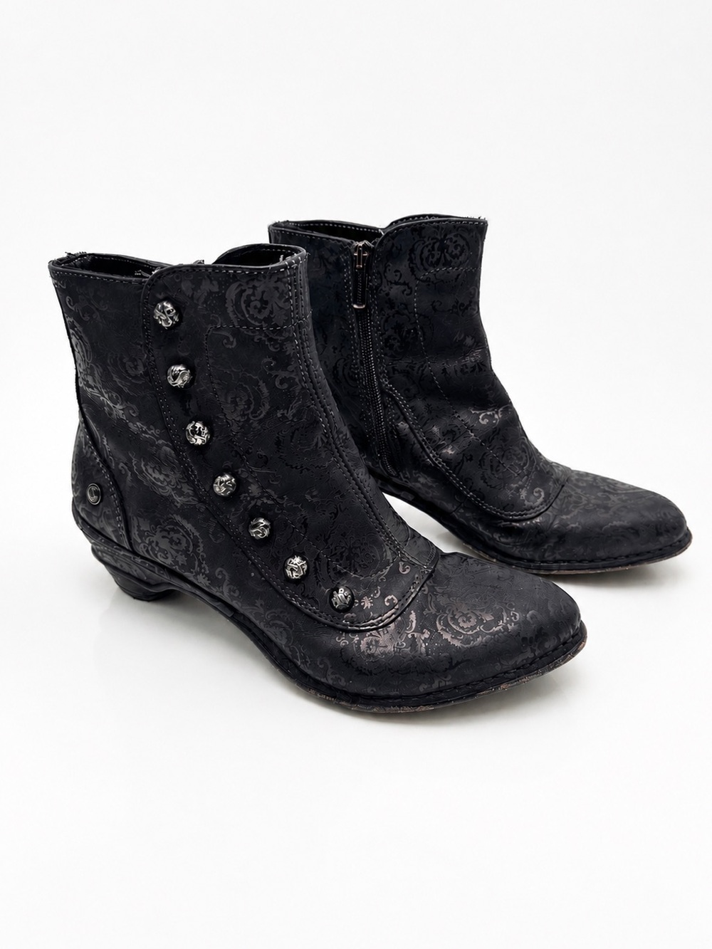 Neosens | Rococo Dark Academia Ankle Boots in Black